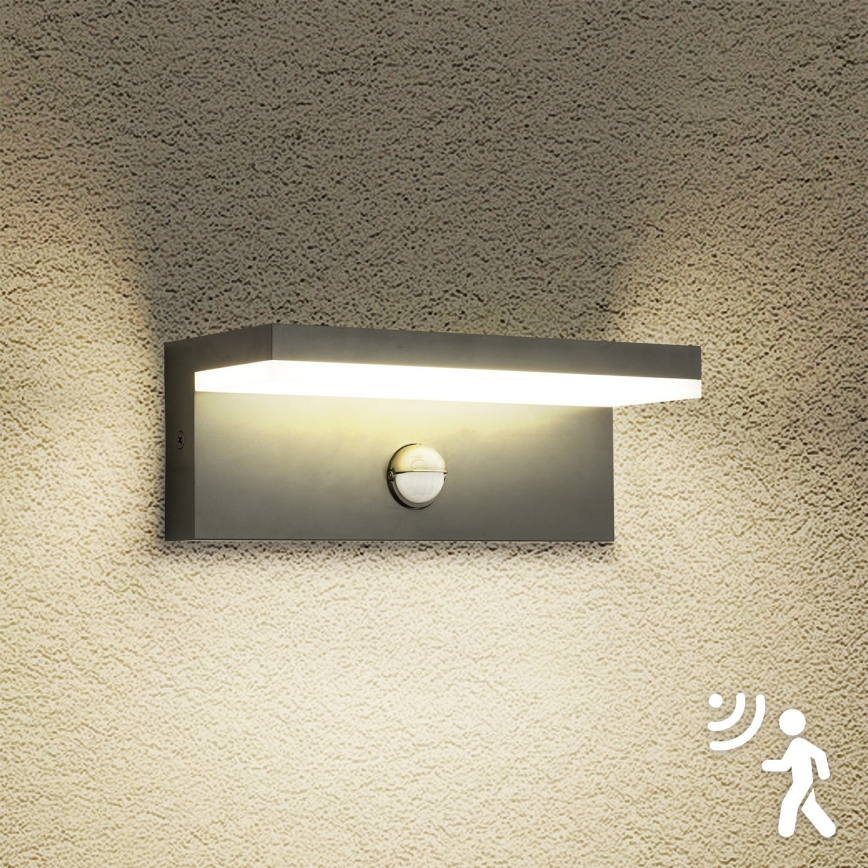 Brilagi - LED spoljašnja zidna svetiljka sa senzorom TESSI LED/10W/230V antracitna IP54