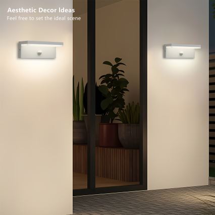 Brilagi - LED spoljašnje zidno svetlo sa senzorom TESSI LED/10W/230V belo IP54