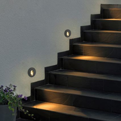 Brilagi - LED spoljašnje ugradno svetlo STAIRDOT LED/2W/230V crno IP65 okruglo