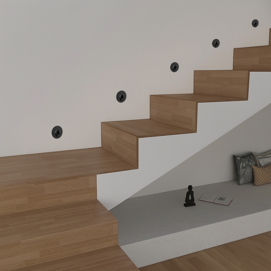 Brilagi - LED spoljašnje ugradno svetlo STAIRDOT LED/2W/230V crno IP65 okruglo