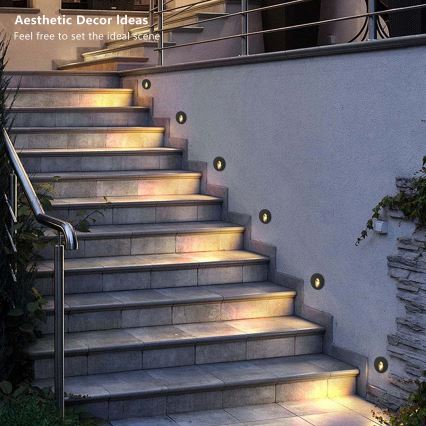 Brilagi - LED spoljašnje ugradno svetlo STAIRDOT LED/2W/230V crno IP65 okruglo