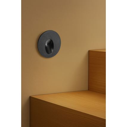 Brilagi - LED spoljašnje ugradno svetlo STAIRDOT LED/2W/230V crno IP65 okruglo