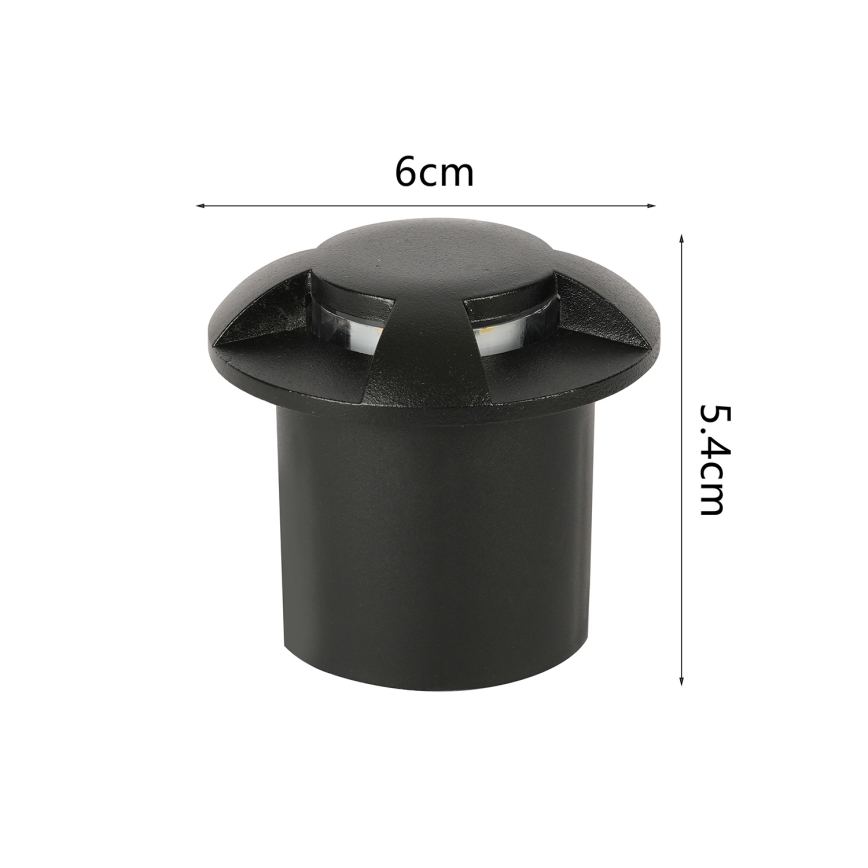 Brilagi - LED spoljašnje ugradno svetlo za prilaz GROUNDRAY LED/1W/230V crna IP67