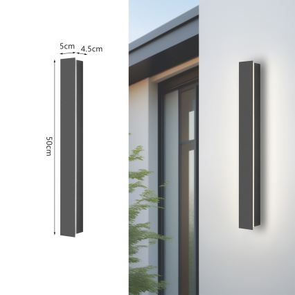Brilagi - LED spoljašnje zidno svetlo LINEAR LED/12W/230V 3000K IP65 50 cm antracit