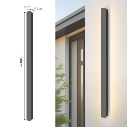 Brilagi - LED spoljašnje zidno svetlo LINEAR LED/32W/230V 4000K IP65 140 cm antracit