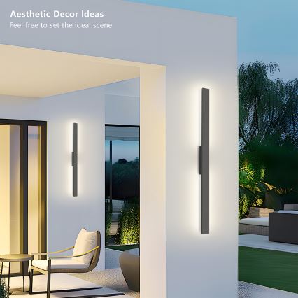 Brilagi - LUNA spoljašnje LED zidno svetlo LED/24W/230V 3000K IP65 100 cm antracit CRI 90