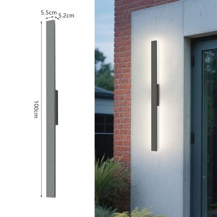 Brilagi - LUNA spoljašnje LED zidno svetlo LED/24W/230V 3000K IP65 100 cm antracit CRI 90