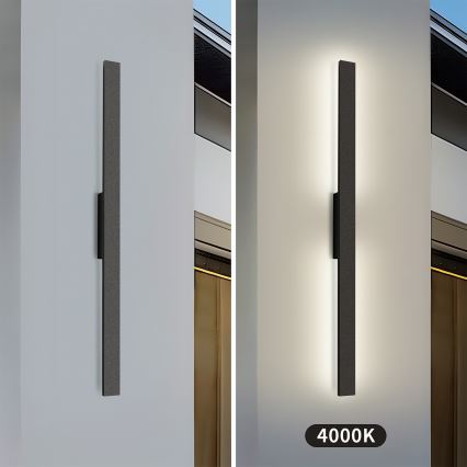 Brilagi - LED spoljašnja zidna svetiljka LUNA LED/24W/230V 4000K IP65 100 cm crna CRI 90