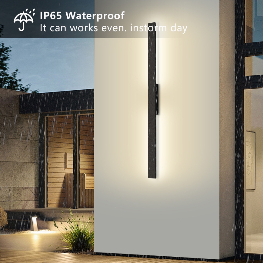 Brilagi - LED spoljašnja zidna svetiljka LUNA LED/24W/230V 4000K IP65 100 cm crna CRI 90