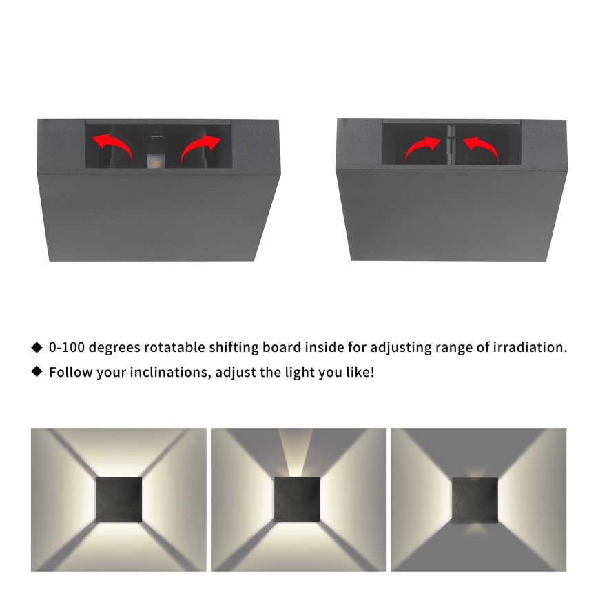 Brilagi - LED spoljašnje zidno svetlo QUADRAY LED/4W/230V antracit IP65