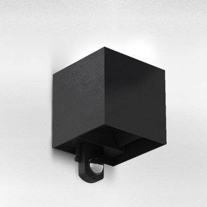 Brilagi - LED spoljašnje zidno svetlo sa senzorom CUBE LED/6W/230V crno IP65