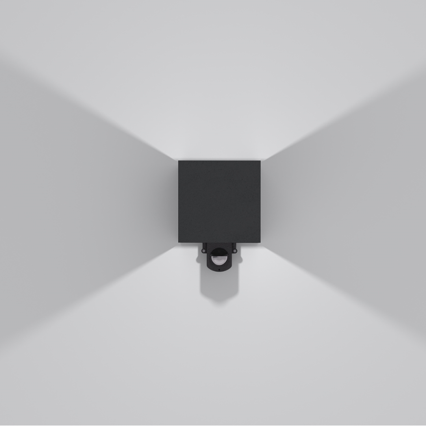 Brilagi - LED spoljašnje zidno svetlo sa senzorom CUBE LED/6W/230V crno IP65