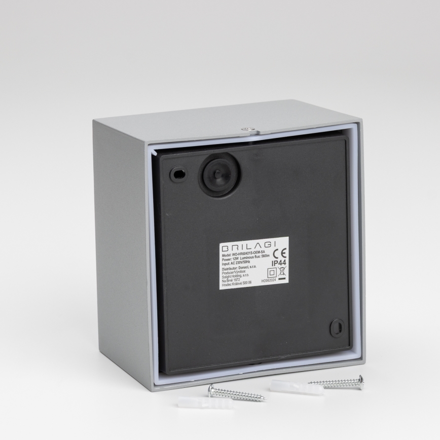 Brilagi - LED Spoljašnje zidno svetlo sa senzorom TERNI LED/12W/230V sivo IP44