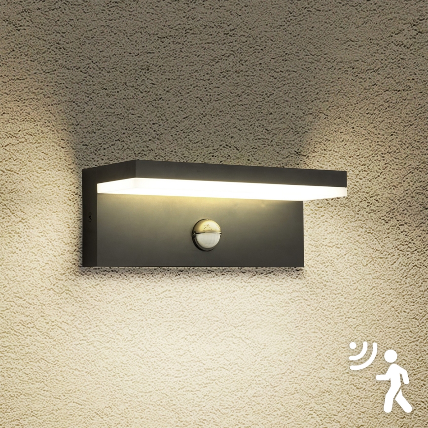 Brilagi - LED spoljašnje zidno svetlo sa senzorom TESSI LED/10W/230V crno IP54