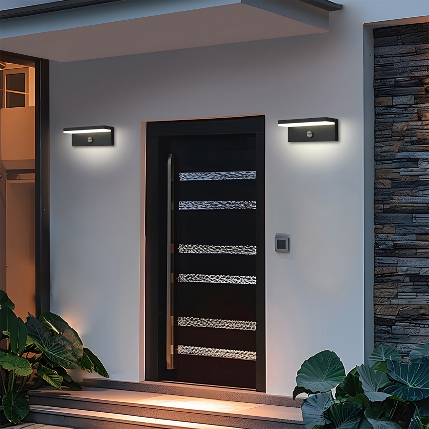 Brilagi - LED spoljašnje zidno svetlo sa senzorom TESSI LED/10W/230V crno IP54