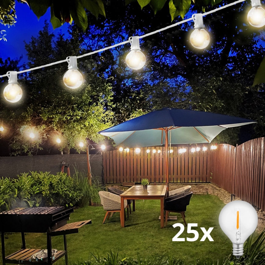 Brilagi - LED Spoljašnji dekorativni lanac GERLANDA 25xE12 20m bela IP44 topla bela