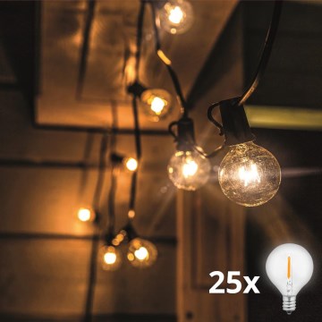 Brilagi - LED Spoljašnji dekorativni lanac GERLANDA 25xE12 20m crno IP44 topla bela
