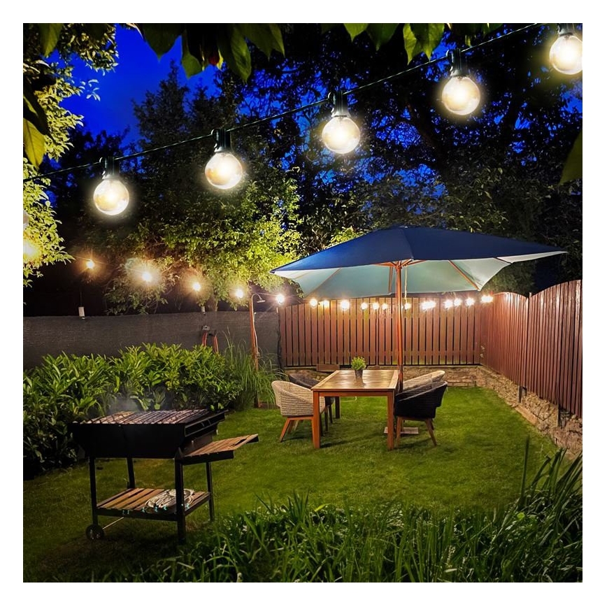 Brilagi - LED Spoljašnji dekorativni lanac GERLANDA 25xE12 20m crno IP44 topla bela