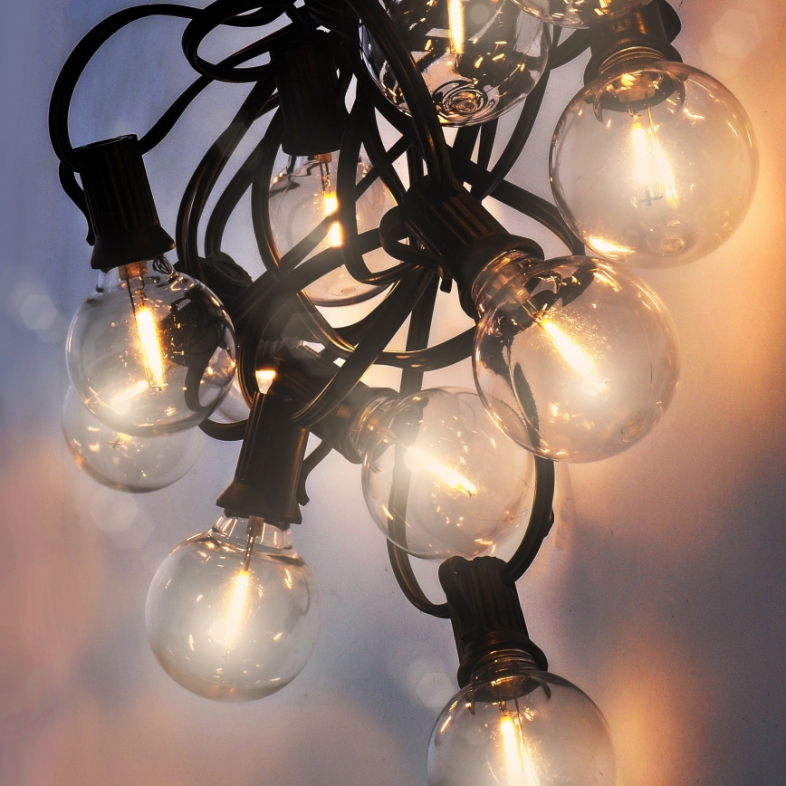 Brilagi - LED Spoljašnji dekorativni lanac GERLANDA 25xE12 20m crno IP44 topla bela