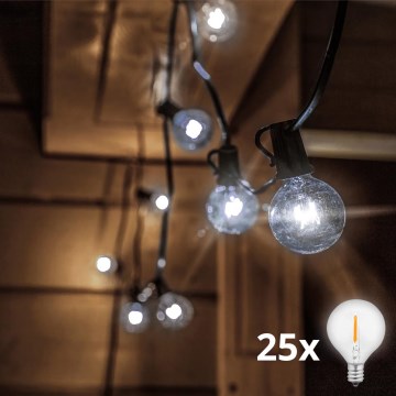 Brilagi - LED Spoljašnji dekorativni lanac GERLANDA 25xE12 20m IP44 hladna bela