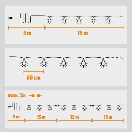 Brilagi - LED Spoljašnji dekorativni lanac GERLANDA 25xE12 20m IP44 hladna bela