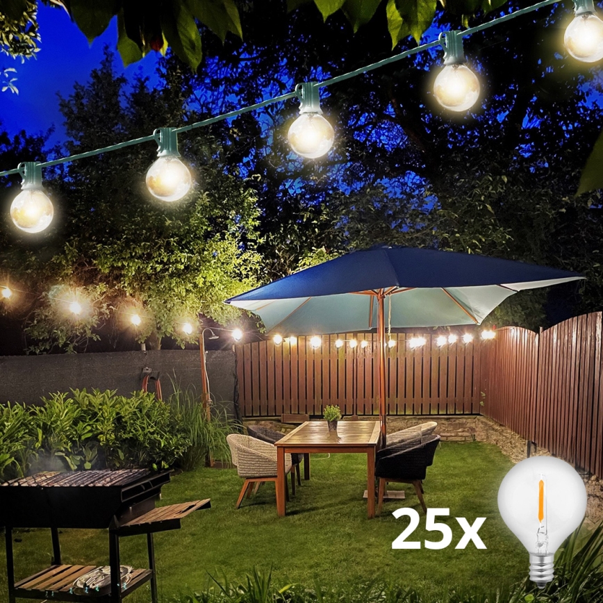 Brilagi - LED Spoljašnji dekorativni lanac GERLANDA 25xE12 20m zelena IP44 topla bela