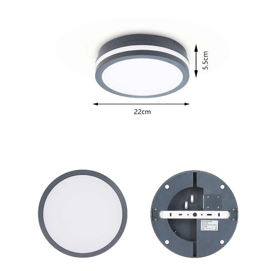 Brilagi - LED Spoljna lampa BENE LED/18W/230V pr. 22 cm Antracit IP54