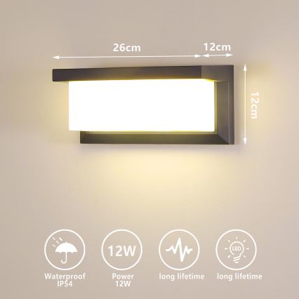 Brilagi - LED Spoljna zidna lampa BRICKY LED/12W/230V Antracit IP54