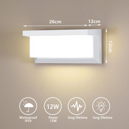 Brilagi - LED Spoljna zidna lampa BRICKY LED/12W/230V bela IP54