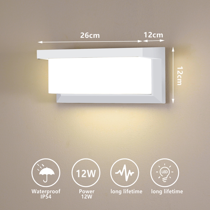 Brilagi - LED Spoljna zidna lampa BRICKY LED/12W/230V bela IP54