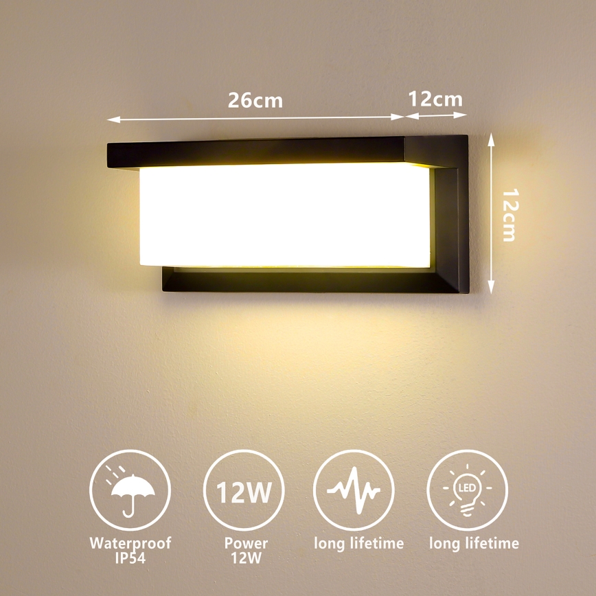 Brilagi - LED Spoljna zidna lampa BRICKY LED/12W/230V crno IP54