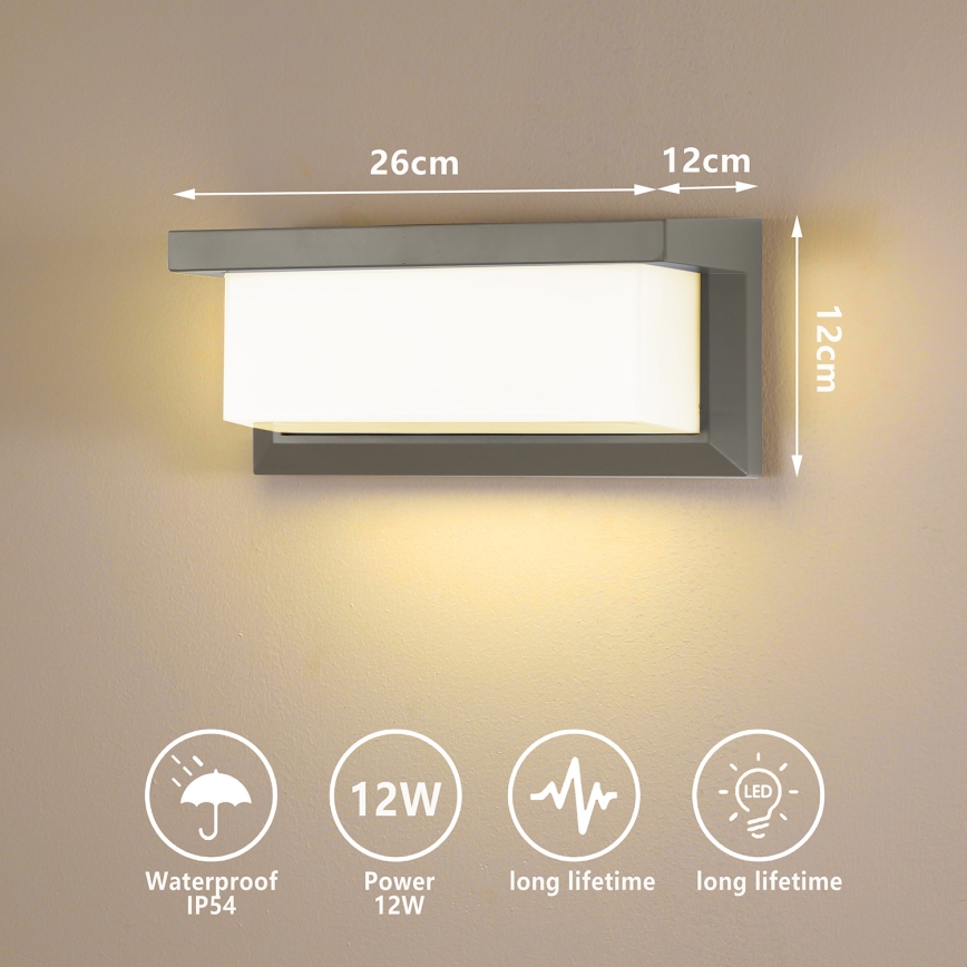 Brilagi - LED Spoljna zidna lampa BRICKY LED/12W/230V sivo IP54