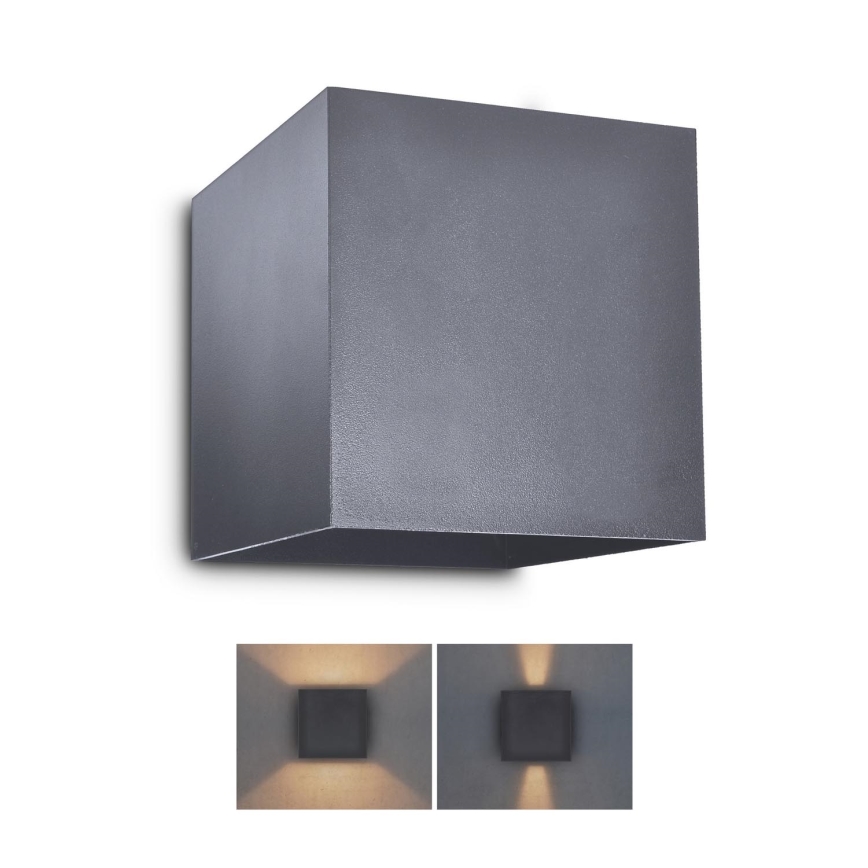 Brilagi - LED Spoljna zidna lampa CUBE LED/6W/230V Antracit IP54