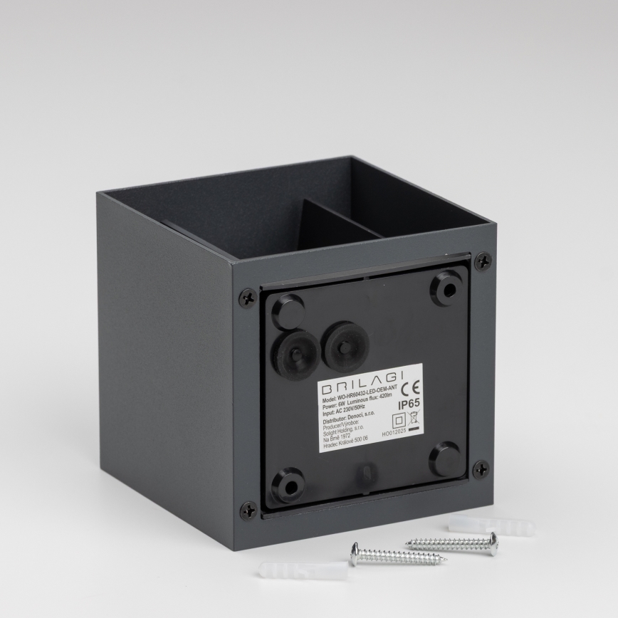 Brilagi - LED Spoljna zidna lampa CUBE LED/6W/230V Antracit IP54