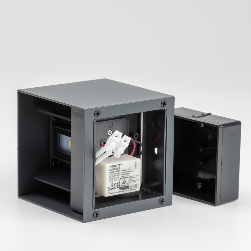 Brilagi - LED Spoljna zidna lampa CUBE LED/6W/230V Antracit IP54