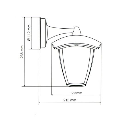 Brilagi - LED Spoljna zidna lampa LUNA 1xE27/60W/230V IP44