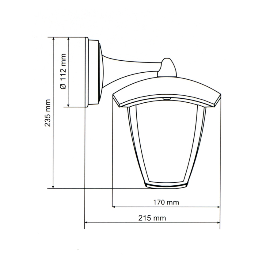 Brilagi - LED Spoljna zidna lampa LUNA 1xE27/60W/230V IP44