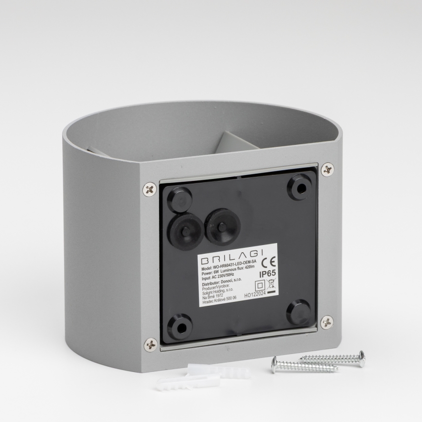 Brilagi - LED Spoljna zidna lampa RONDO LED/6W/230V sivo IP54