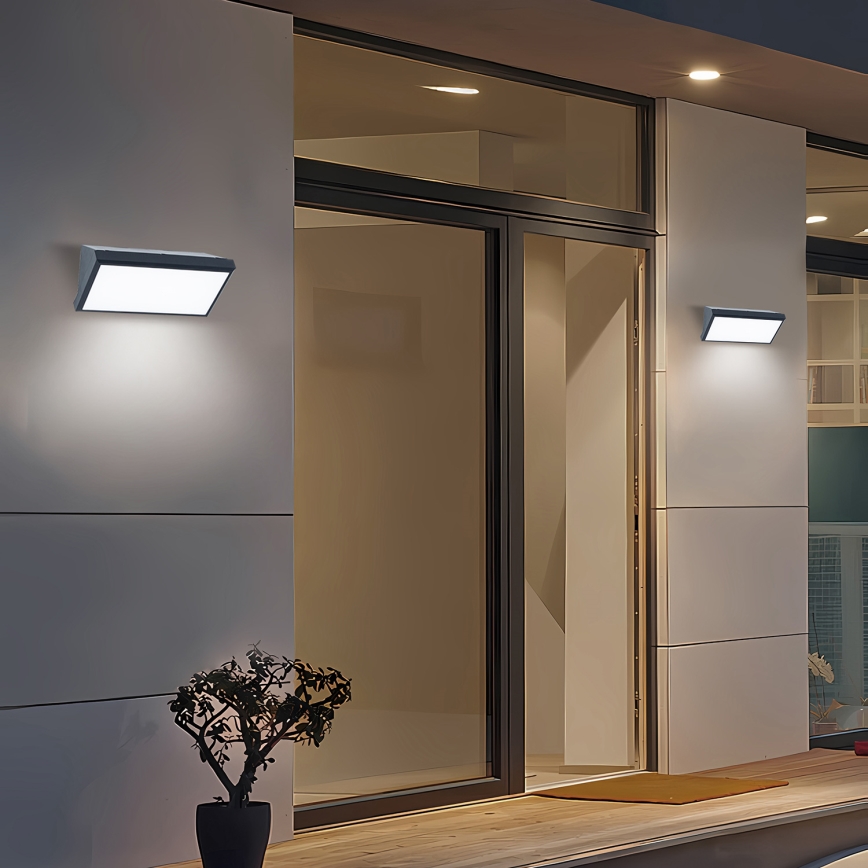 Brilagi - LED Spoljna zidna lampa TRIANGLE LED/20W/230V 3000/4000/6500K Antracit IP65