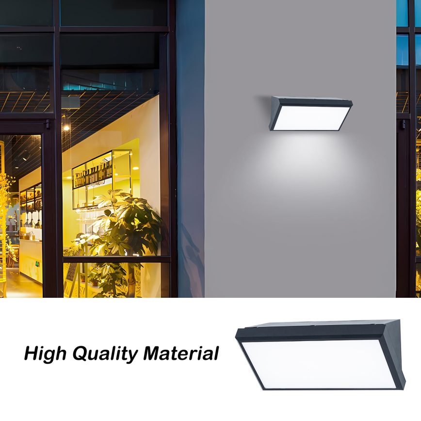 Brilagi - LED Spoljna zidna lampa TRIANGLE LED/20W/230V 3000/4000/6500K Antracit IP65