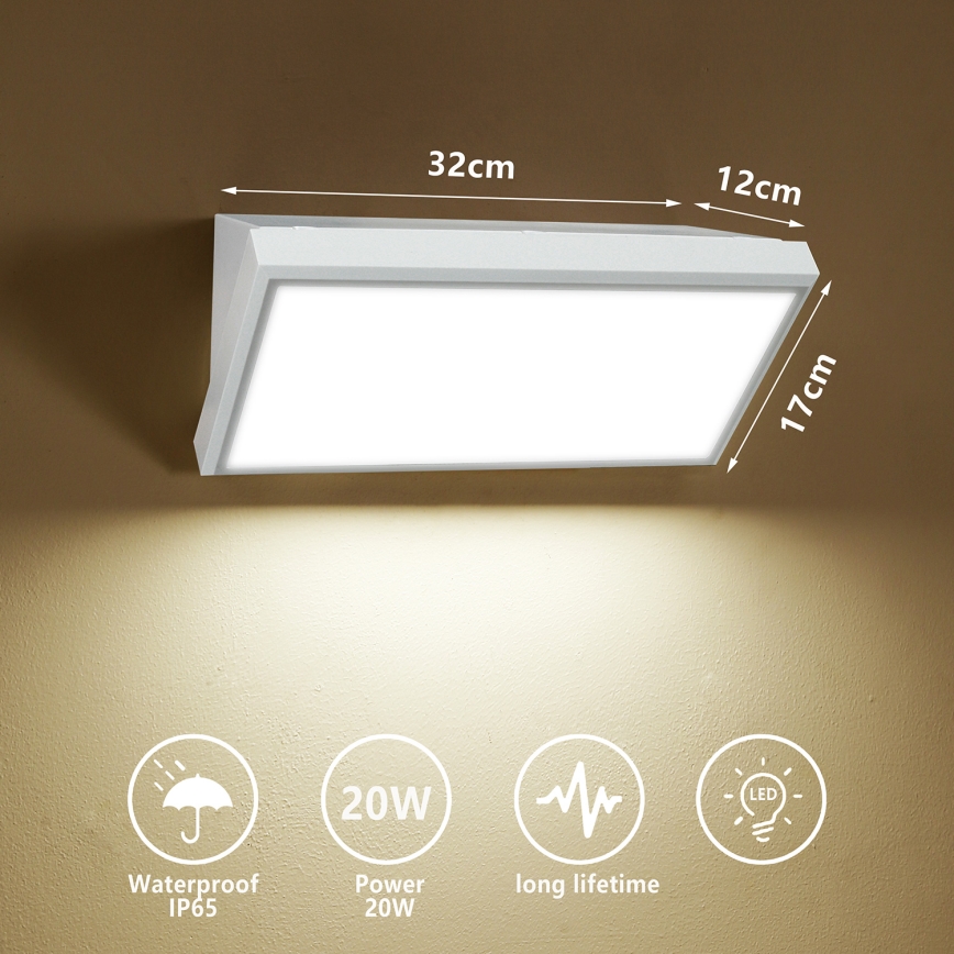 Brilagi - LED Spoljna zidna lampa TRIANGLE LED/20W/230V bela IP65