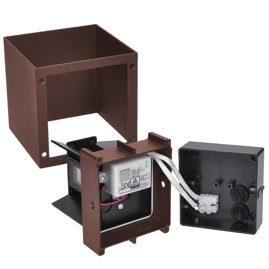 Brilagi - LED spoljna zidna svetiljka CUBE LED/6W/230V braon IP54