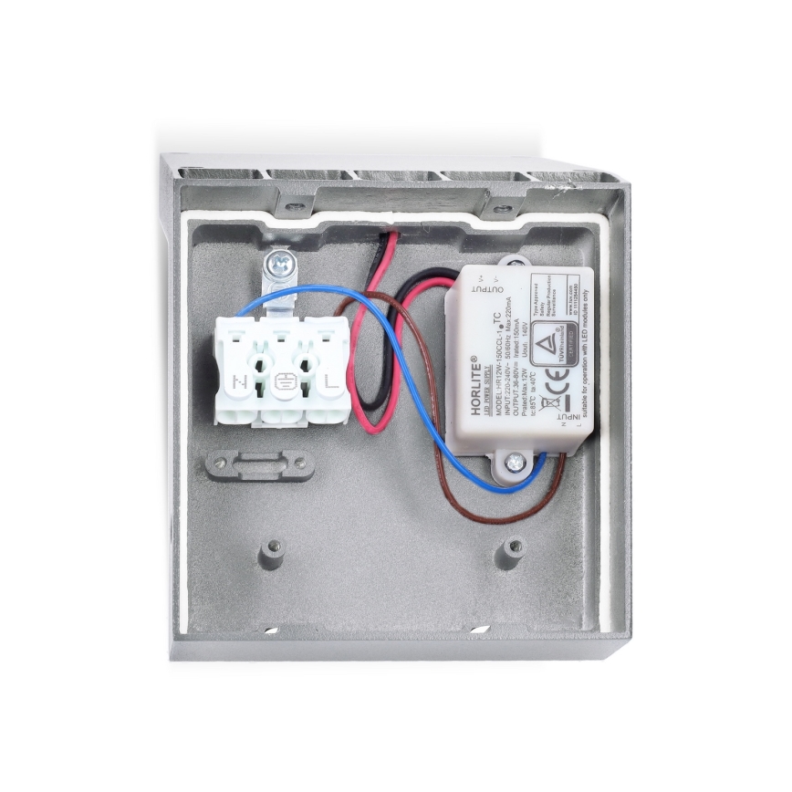 Brilagi - LED spoljna zidna svetiljka RIANO LED/8W/230V srebrna IP65