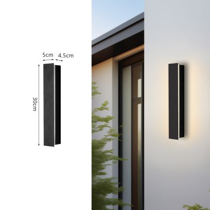 Brilagi - LED spoljna zidna svetiljka LINEAR LED/8W/230V 4000K IP65 30 cm crna