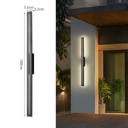 Brilagi - LED spoljašnje zidno svetlo LINEO LED/24W/230V 4000K IP65 100 cm crna