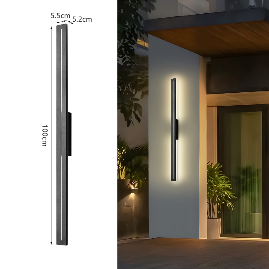 Brilagi - LED spoljašnje zidno svetlo LINEO LED/24W/230V 4000K IP65 100 cm crna