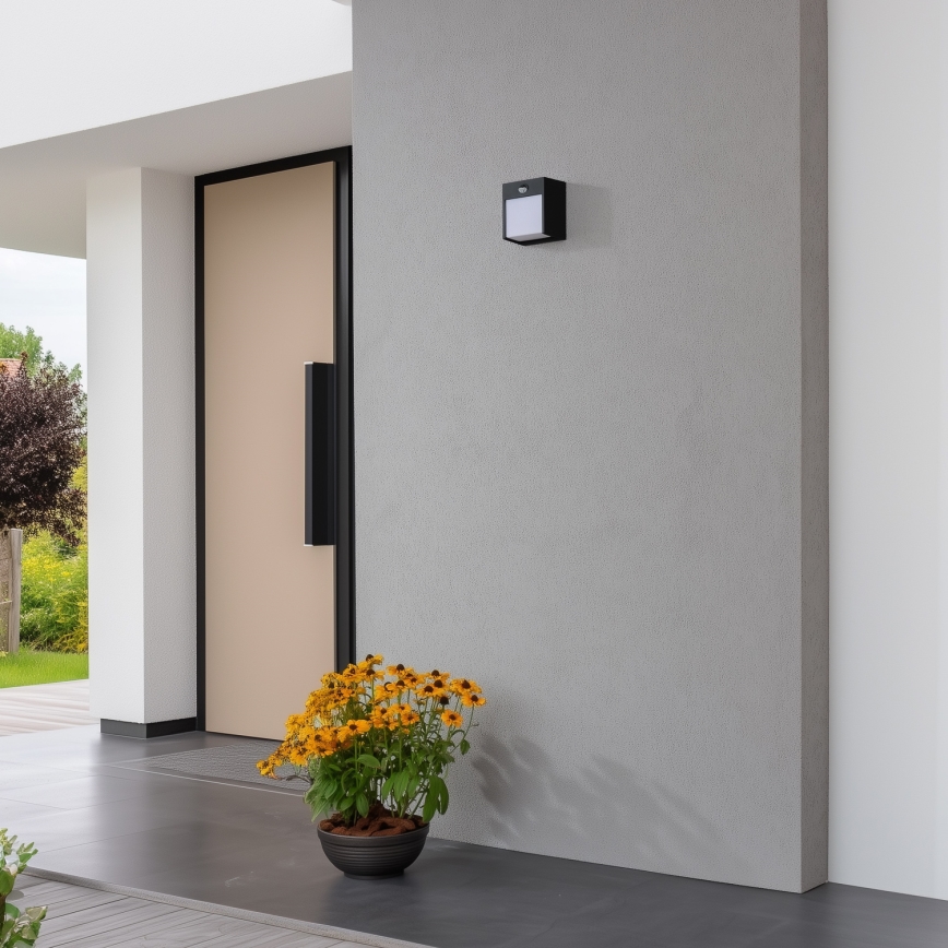 Brilagi - LED spoljašnje zidno svetlo sa senzorom TERNI LED/12W/230V crna IP44