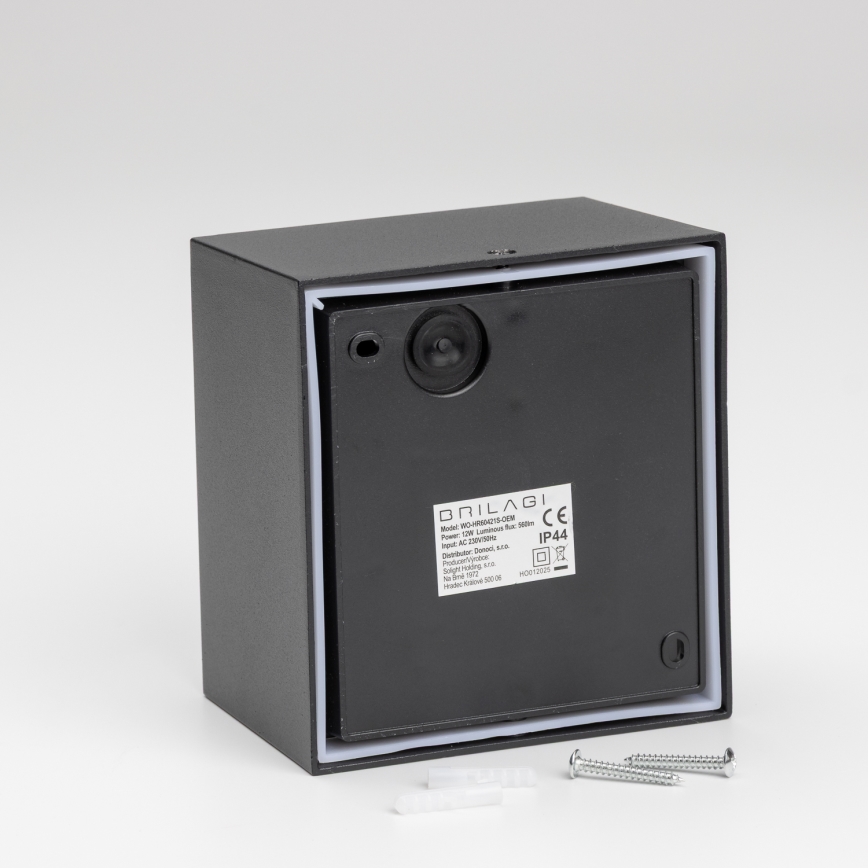 Brilagi - LED spoljašnje zidno svetlo sa senzorom TERNI LED/12W/230V crna IP44