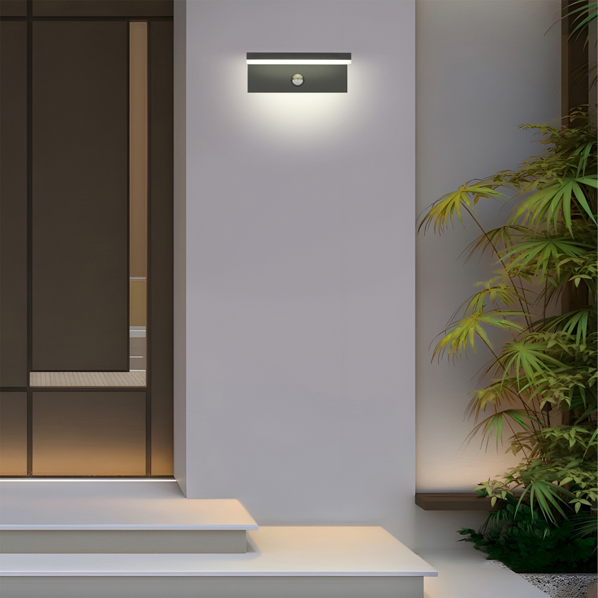 Brilagi - LED spoljašnja zidna svetiljka sa senzorom TESSI LED/10W/230V antracitna IP54