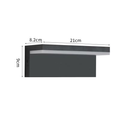 Brilagi - LED spoljno zidno svetlo TESSI LED/10W/230V crna IP54